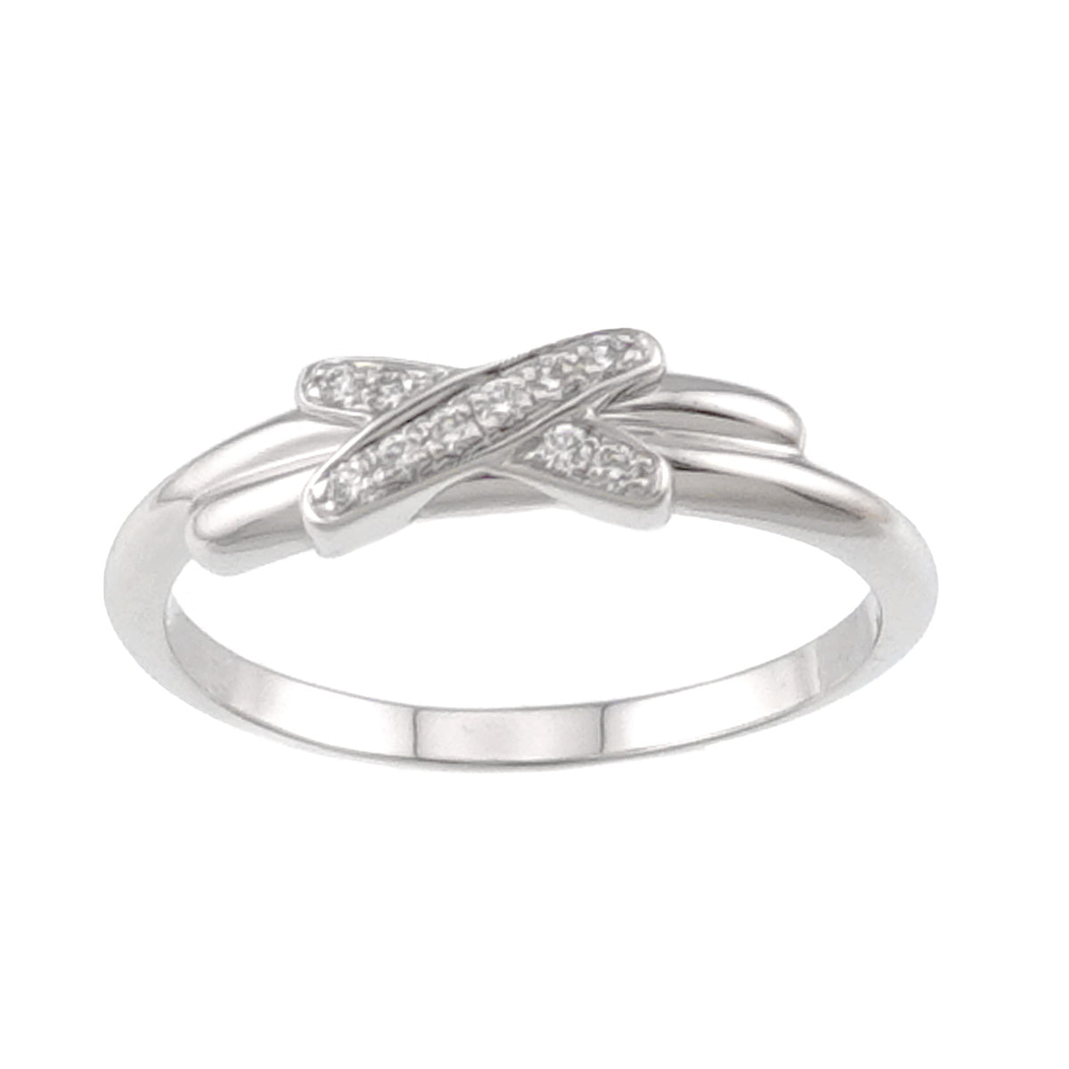Jeux de Liens Diamond Ring 18K White Gold 750 size47 4(US)