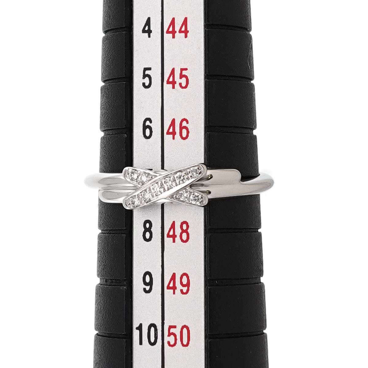 Jeux de Liens Diamond Ring 18K White Gold 750 size47 4(US)
