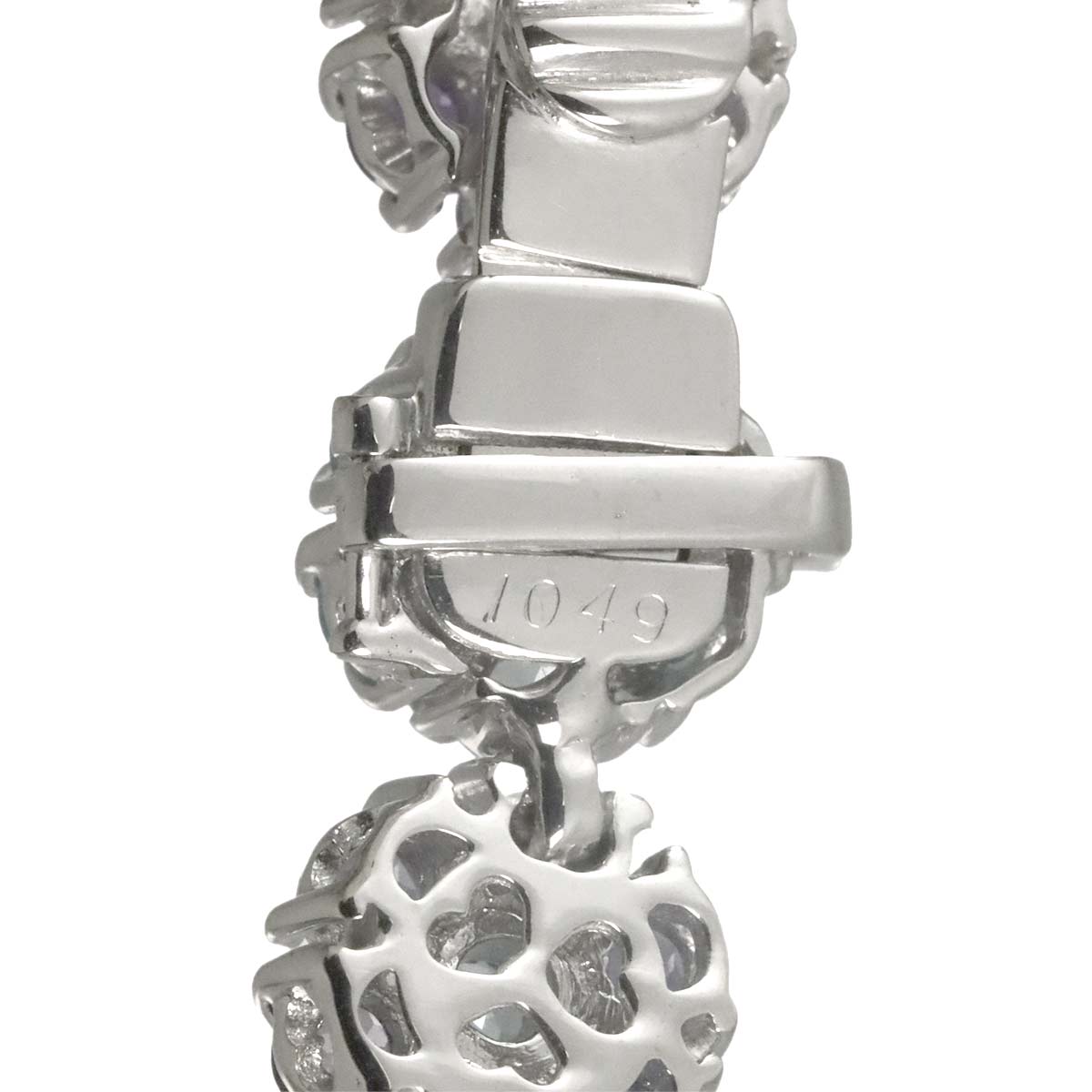Multi Stone Flower Bracelet 18K White Gold 750