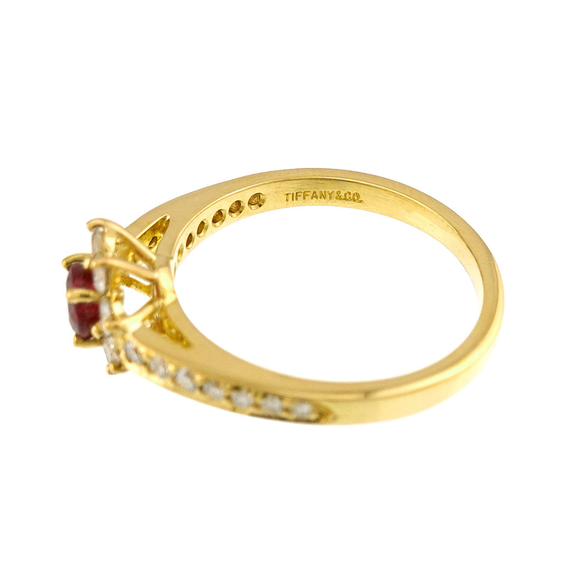 Ruby Diamond Ring 18K YG 750 size6(US)