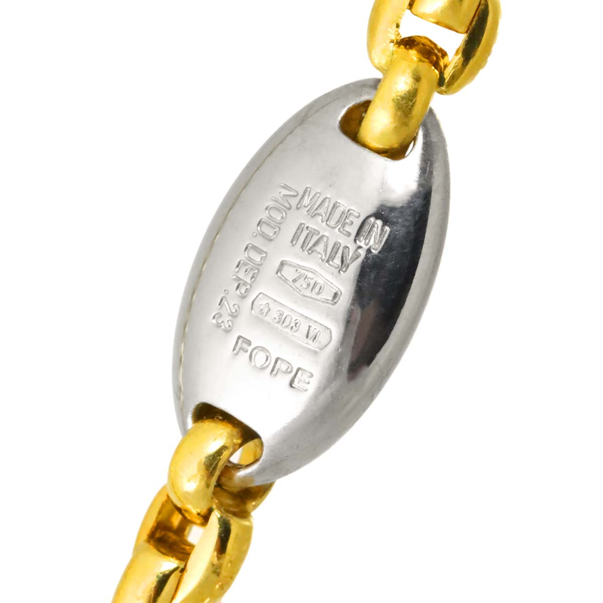 Diamond 0.19ct Long Necklace 18K Yellow White Gold 750