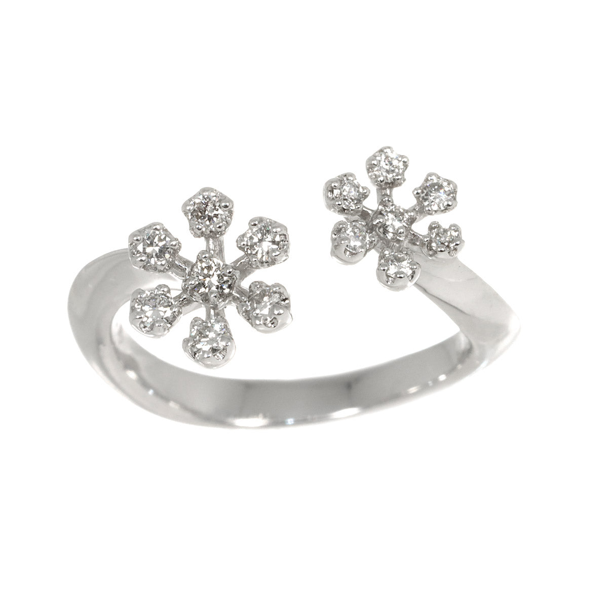 Diamond 0.18ct Ring 18K White Gold 750 Size4(US)