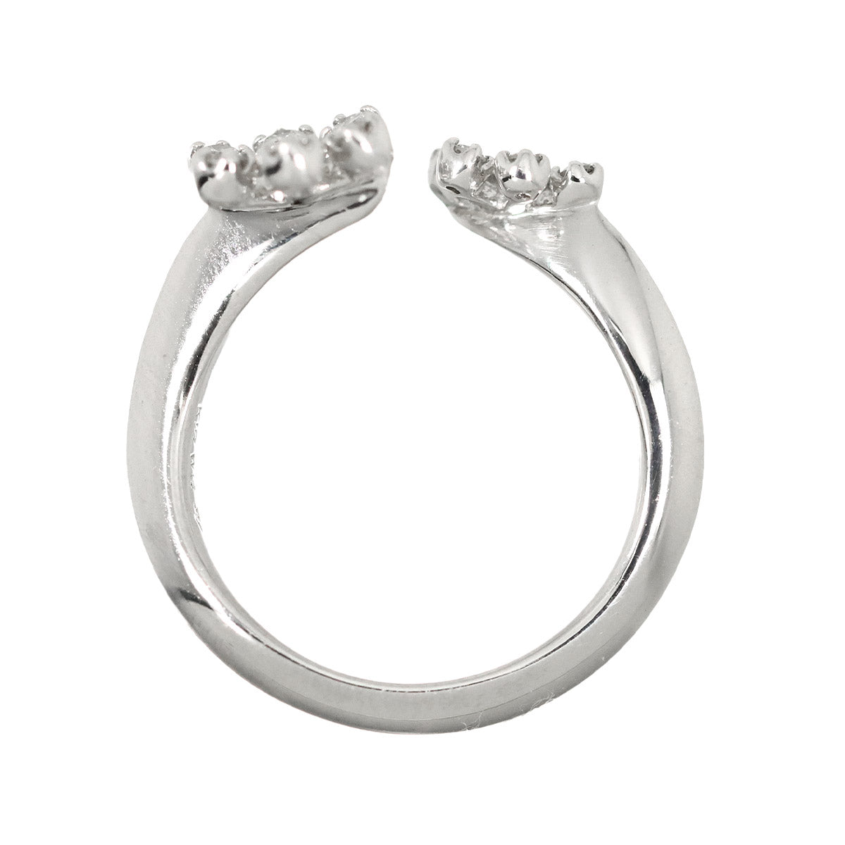 Diamond 0.18ct Ring 18K White Gold 750 Size4(US)