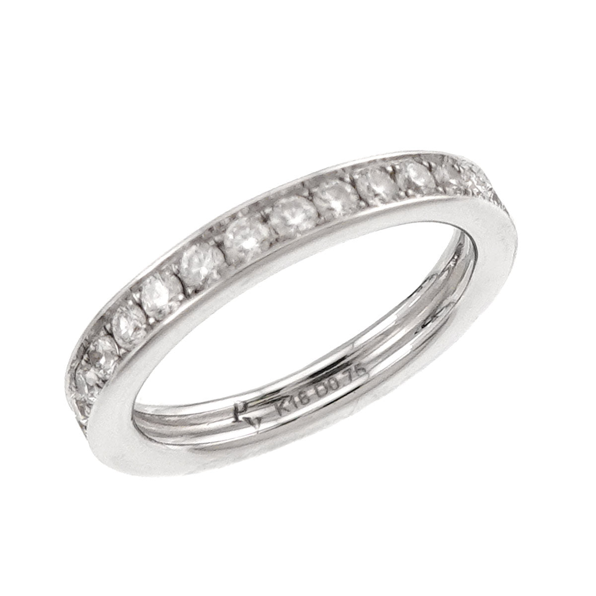 Diamond 0.75ct Ring 18K WG 750 Size4-4.5(US)