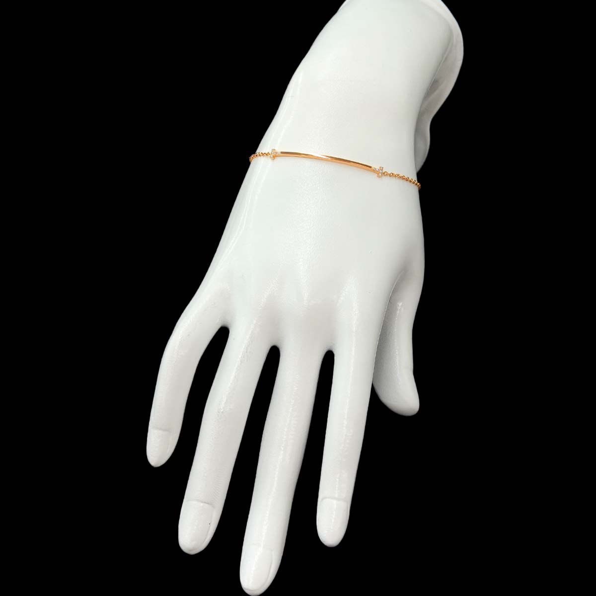 T Smile Small Diamond Bracelet 18K Pink Gold 750