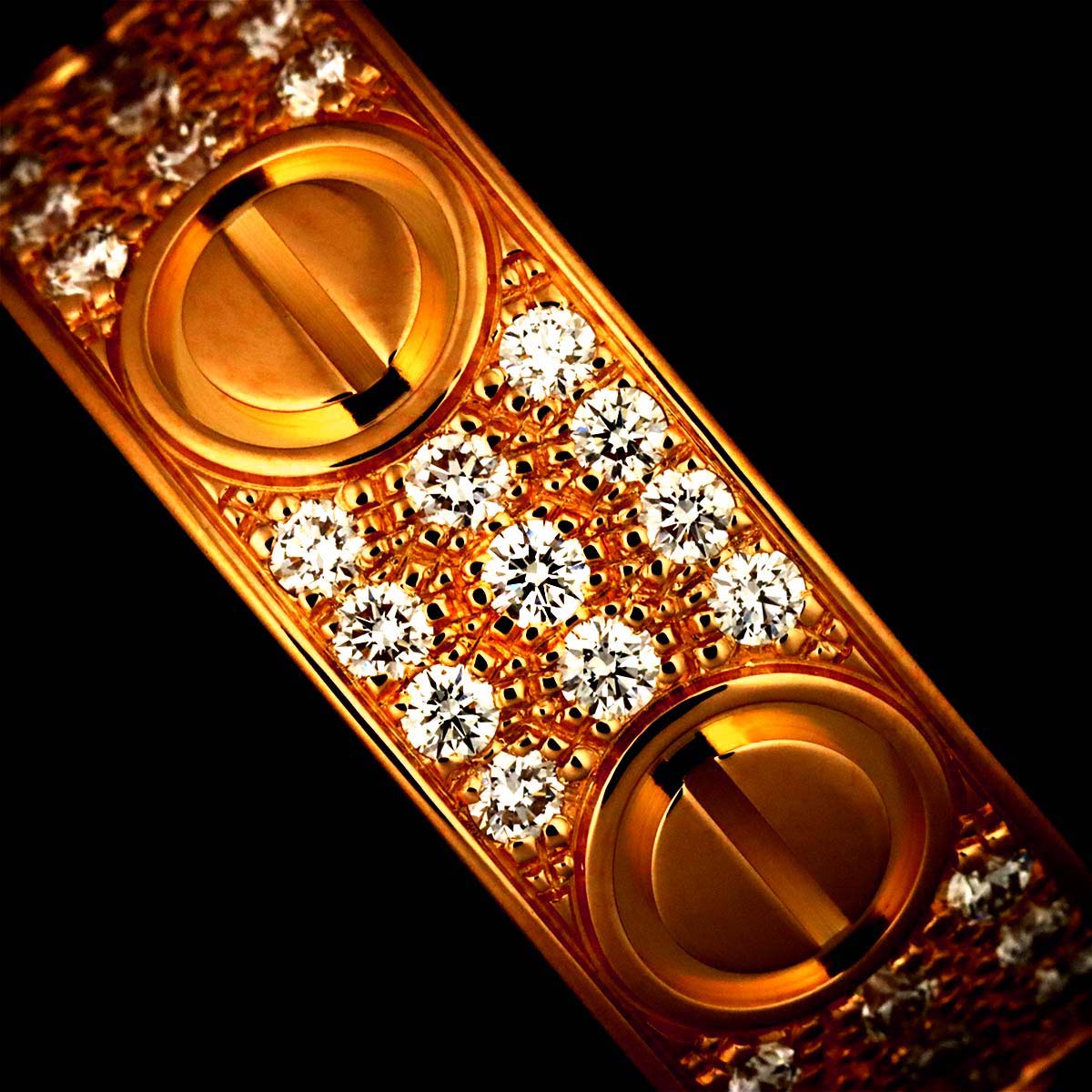 Love Ring Full Pave Diamond 18K PG 750 size48 4-4.5(US)