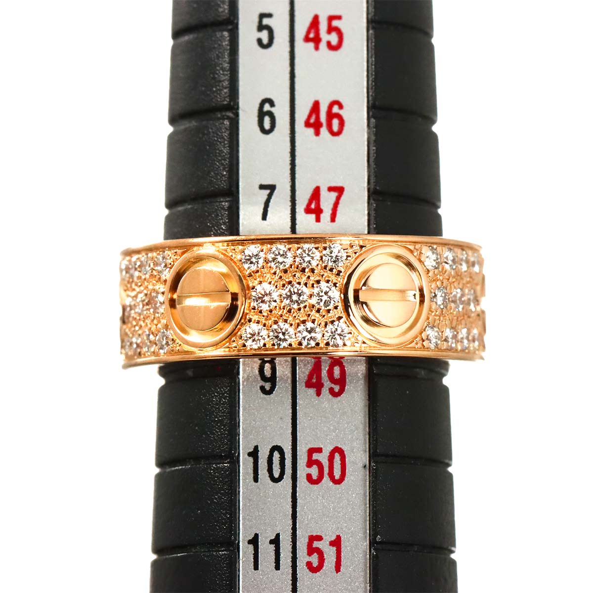 Love Ring Full Pave Diamond 18K PG 750 size48 4-4.5(US)