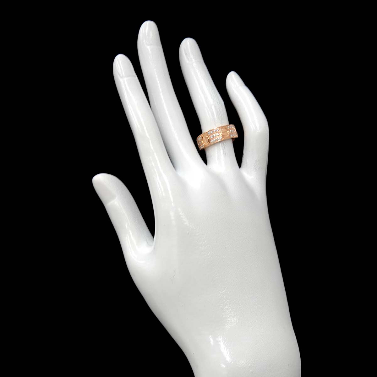 Love Ring Full Pave Diamond 18K PG 750 size48 4-4.5(US)