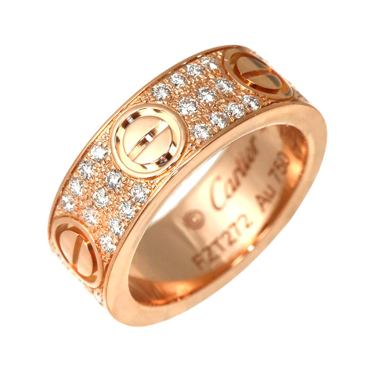 Love Ring Full Pave Diamond 18K PG 750 size48 4-4.5(US)
