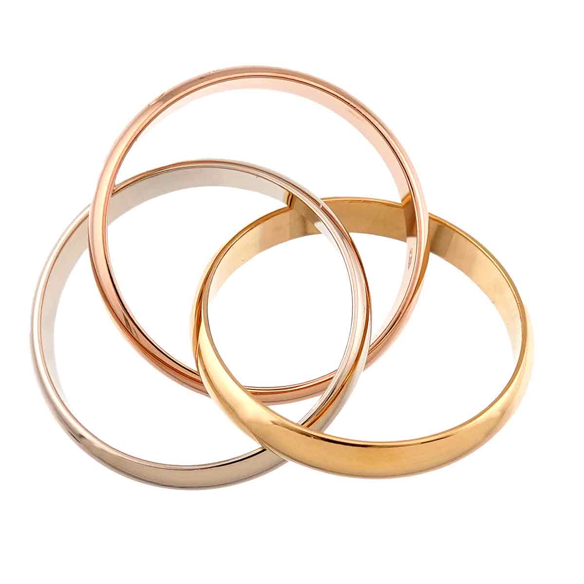Trinity Ring 18K YG WG PG 750 Size57 7.5-7.75(US)