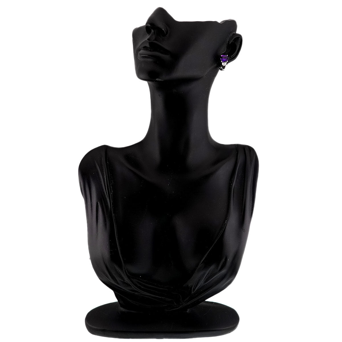 Amethyst Diamond 0.01ct Earring 18K WG 750 One Piece only