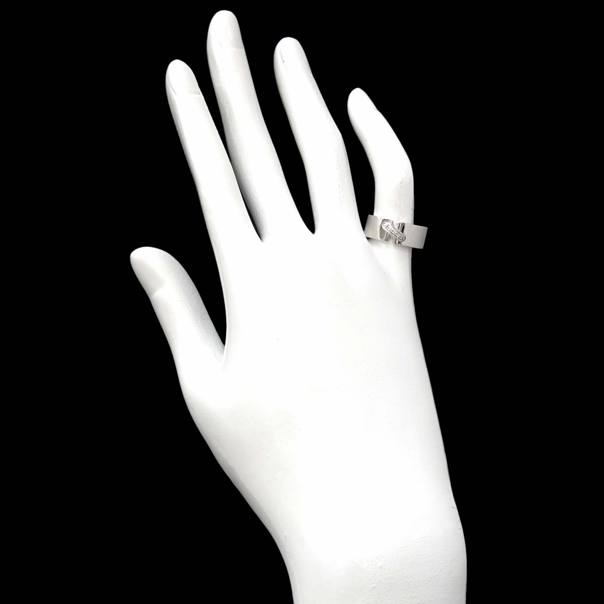 Liens Diamond Ring 18K White Gold 750 size3.75-4(US)