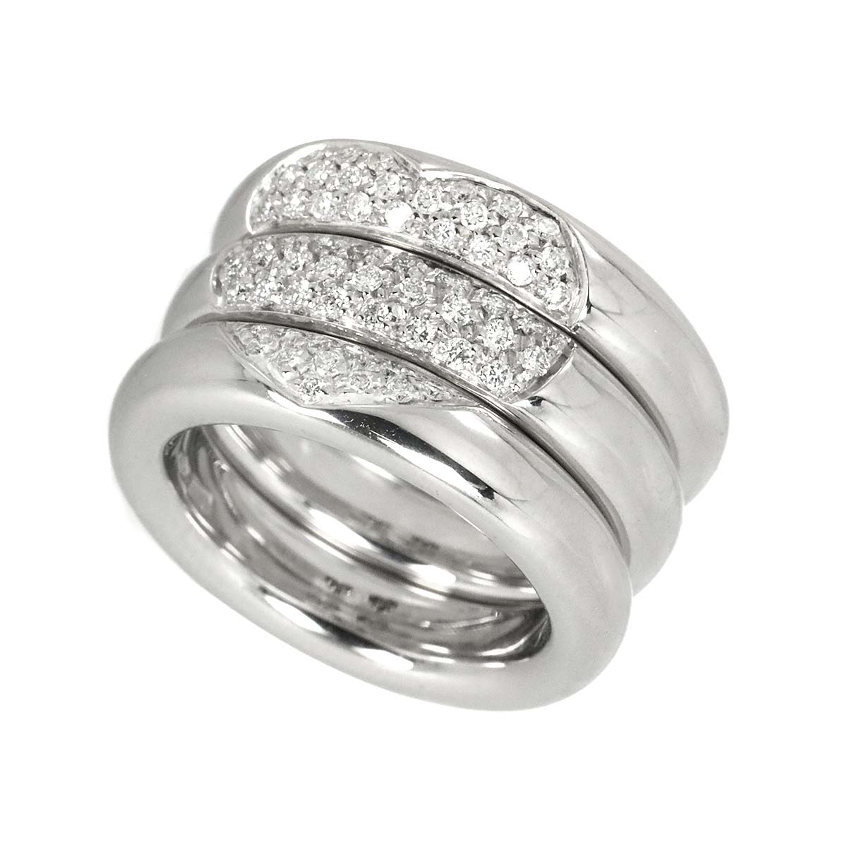 Heart Diamond Ring 18K White Gold 750 size6.75-7.25(US)