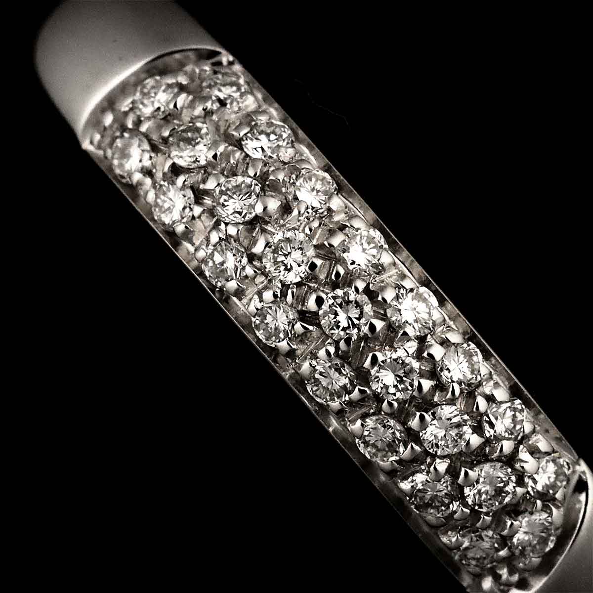 Heart Diamond Ring 18K White Gold 750 size6.75-7.25(US)