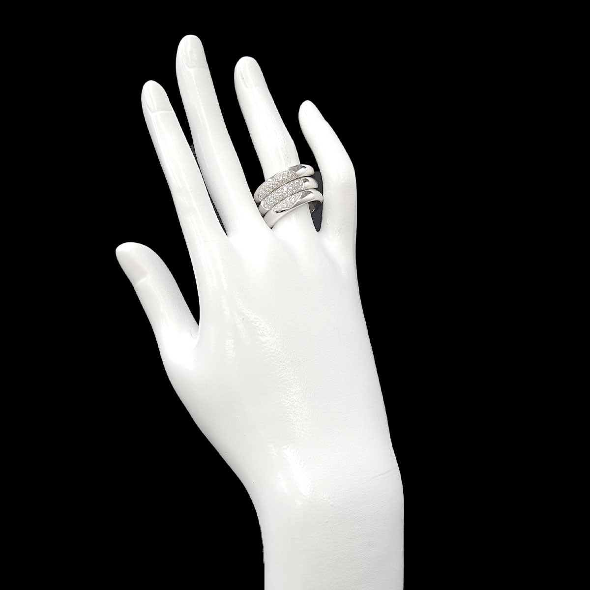Heart Diamond Ring 18K White Gold 750 size6.75-7.25(US)