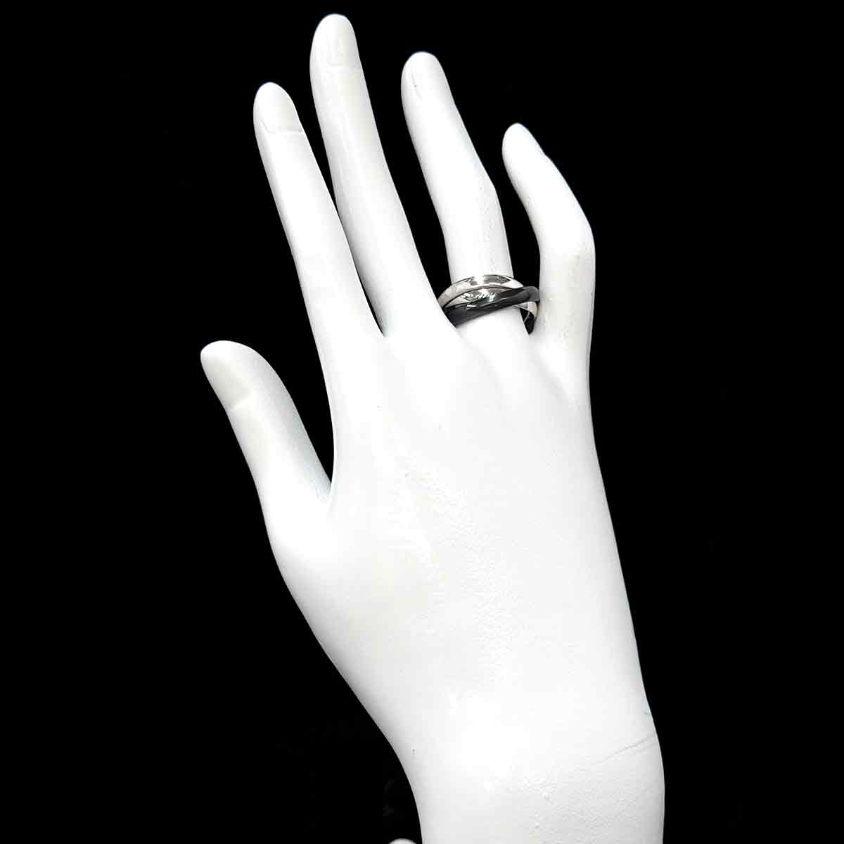 Trinity Ceramic Ring MM K18 White Gold 750 size55 7.25(US)