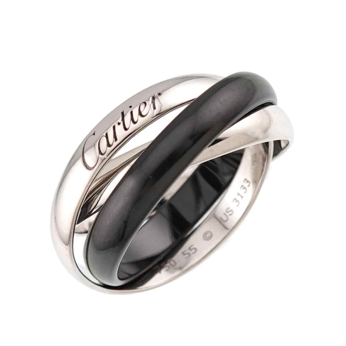 Trinity Ceramic Ring MM K18 White Gold 750 size55 7.25(US)