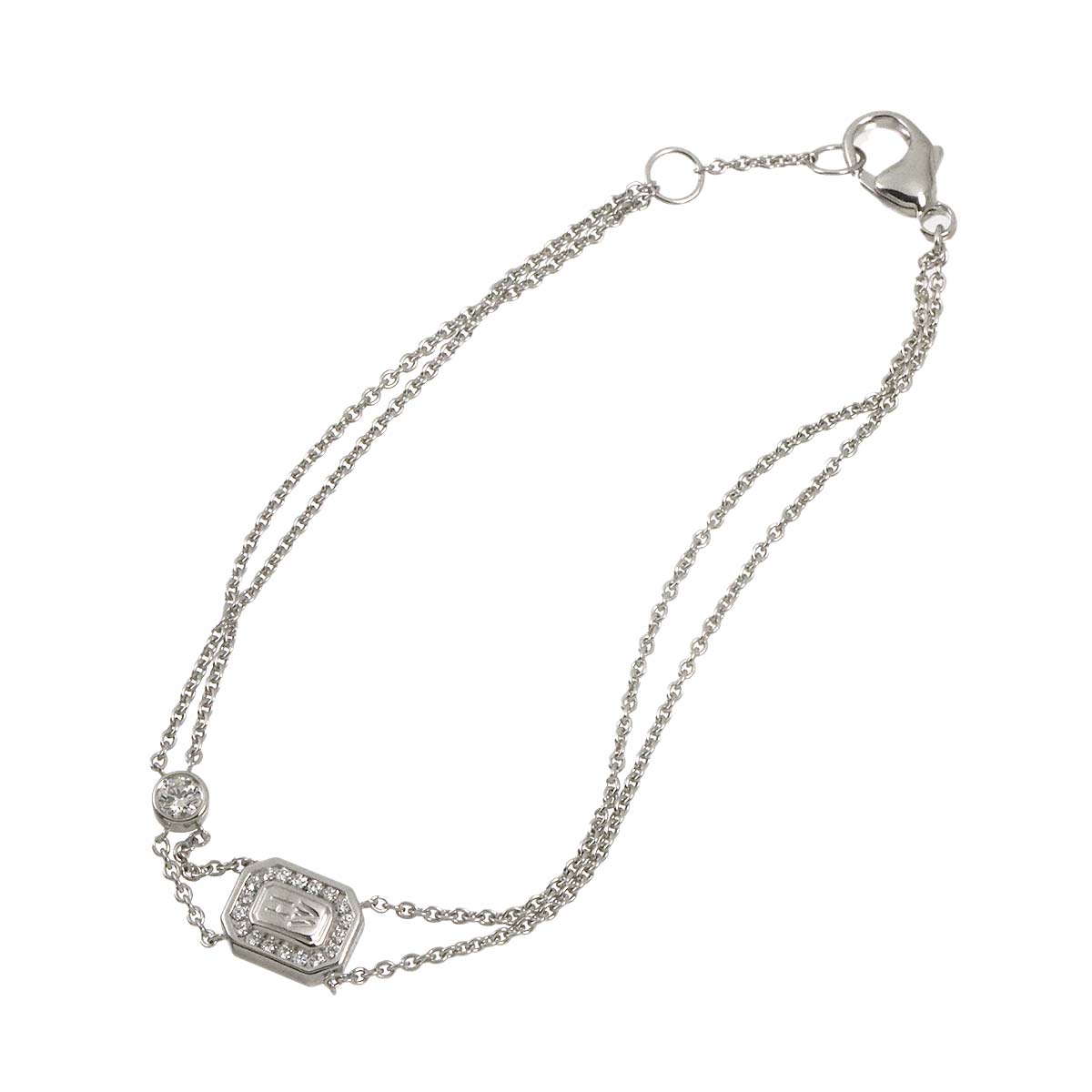 HARRY WINSTON HW Logo Diamond Bracelet 18K WG 750