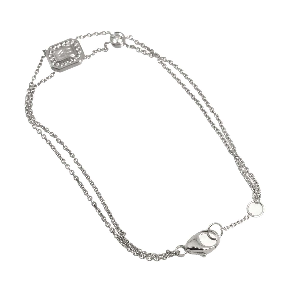 HARRY WINSTON HW Logo Diamond Bracelet 18K WG 750