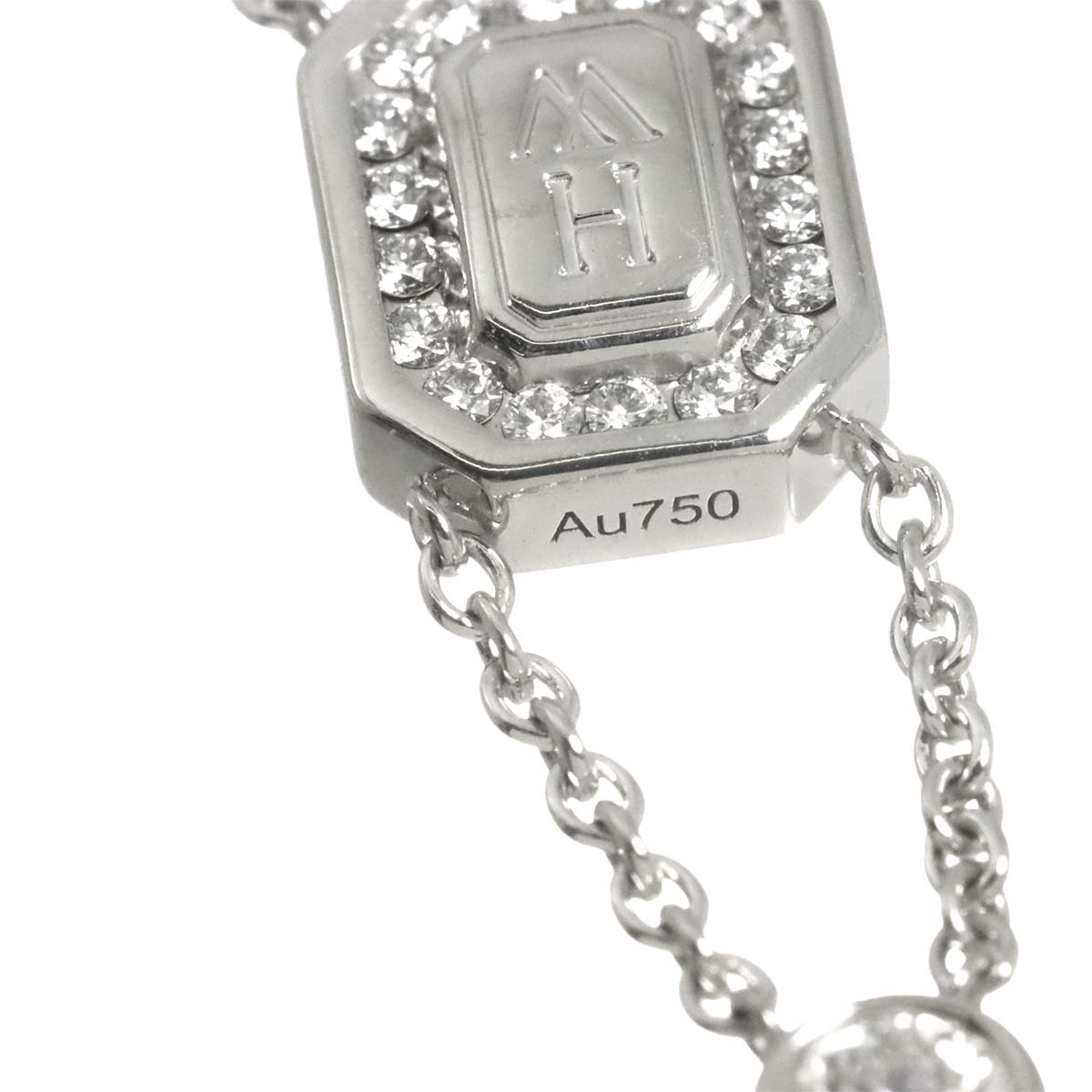 HARRY WINSTON HW Logo Diamond Bracelet 18K WG 750