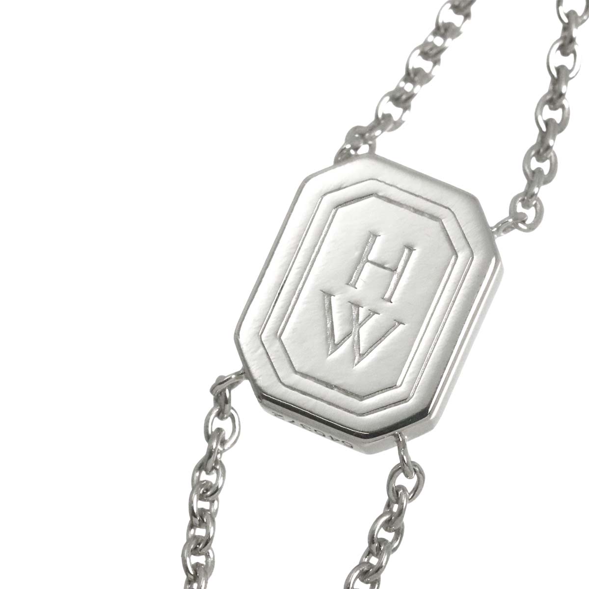 HARRY WINSTON HW Logo Diamond Bracelet 18K WG 750