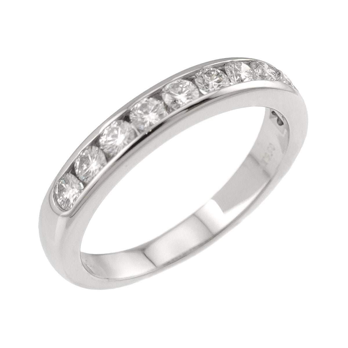 Half Diamond band Ring Platinum Size4.5-4.75(US)