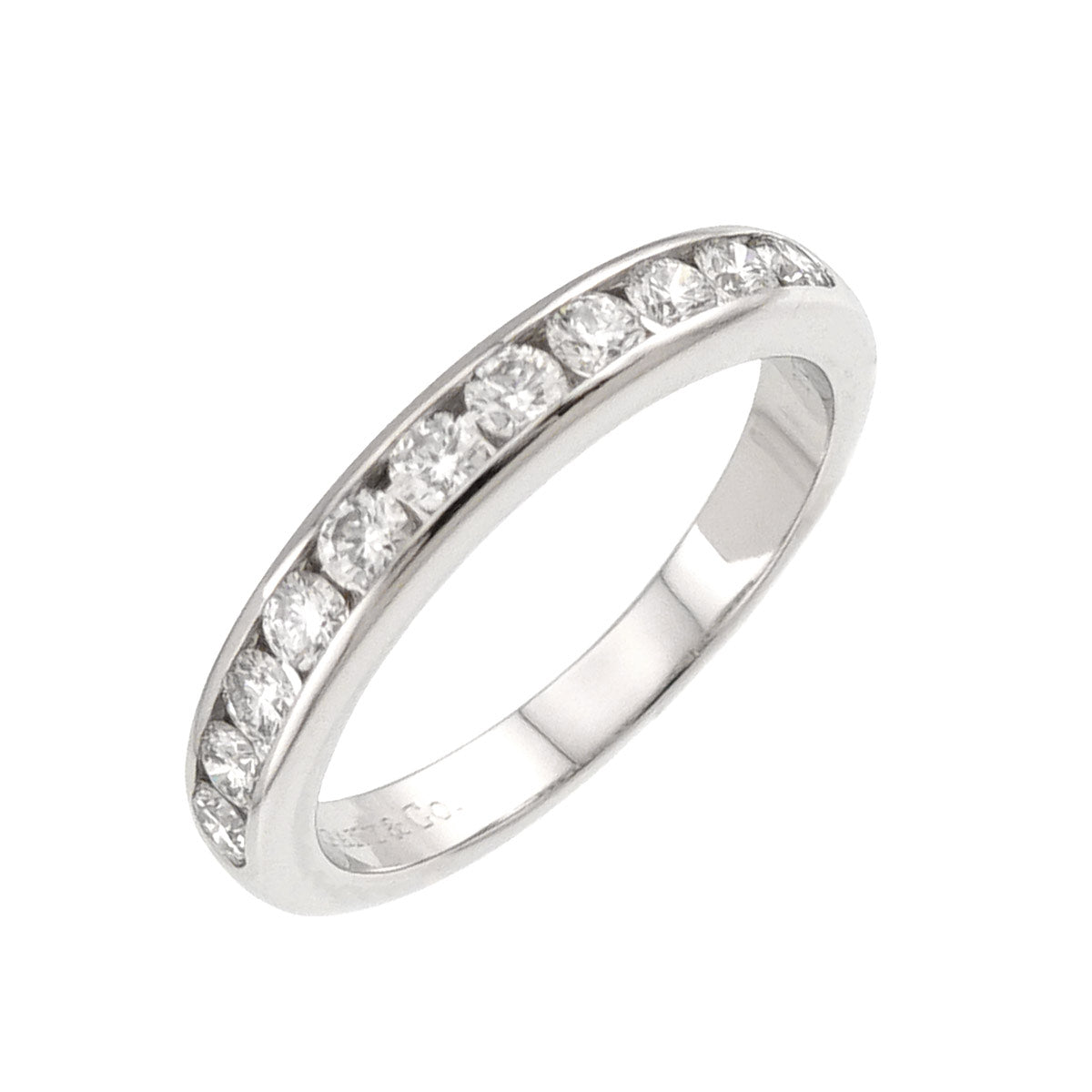 Half Diamond band Ring Platinum Size4.5-4.75(US)