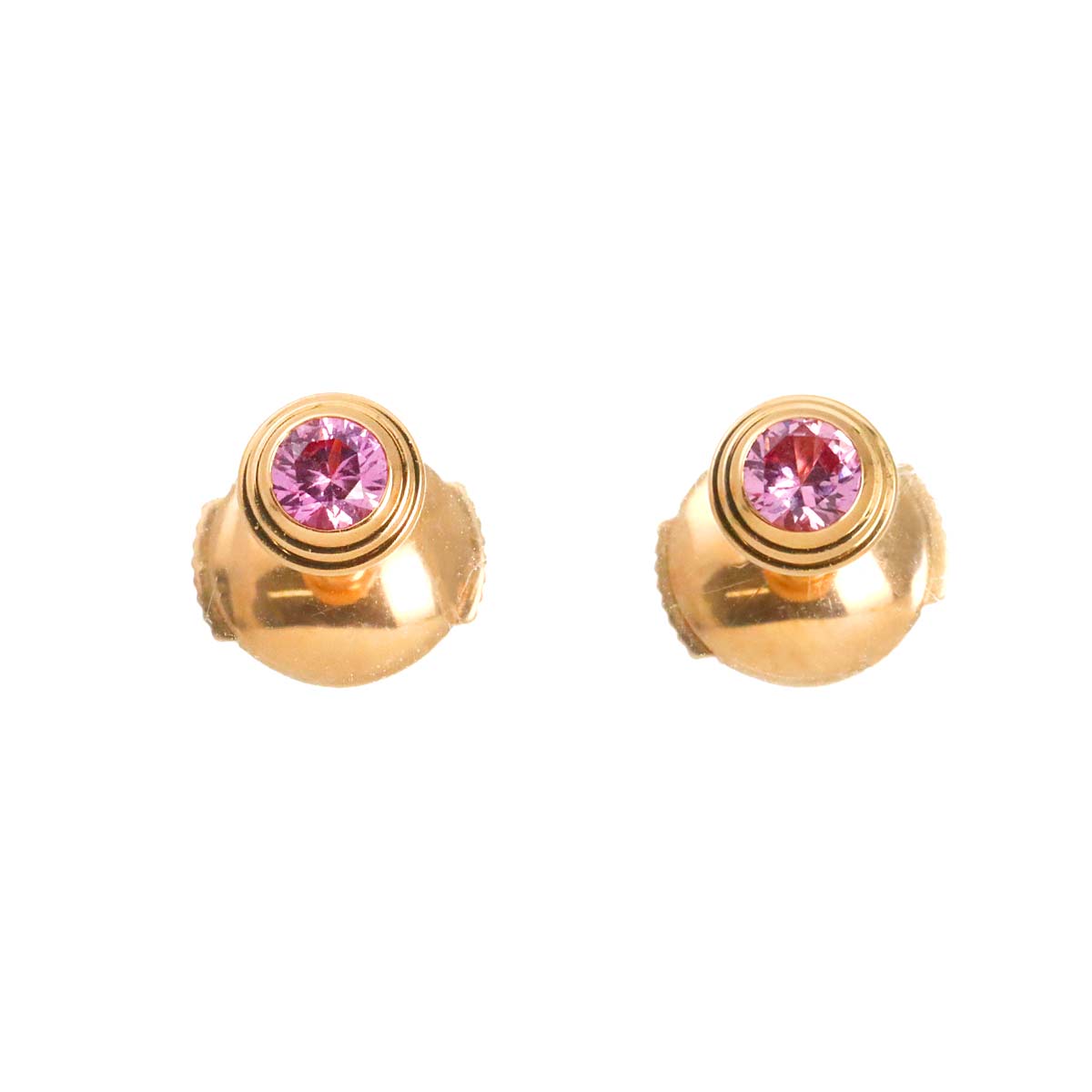 Damour Sapphire Earrings Pierced MM 18K PG 750