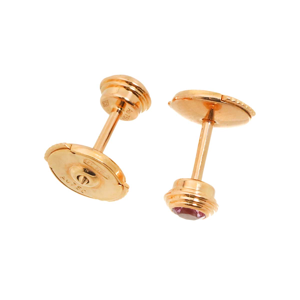 Damour Sapphire Earrings Pierced MM 18K PG 750