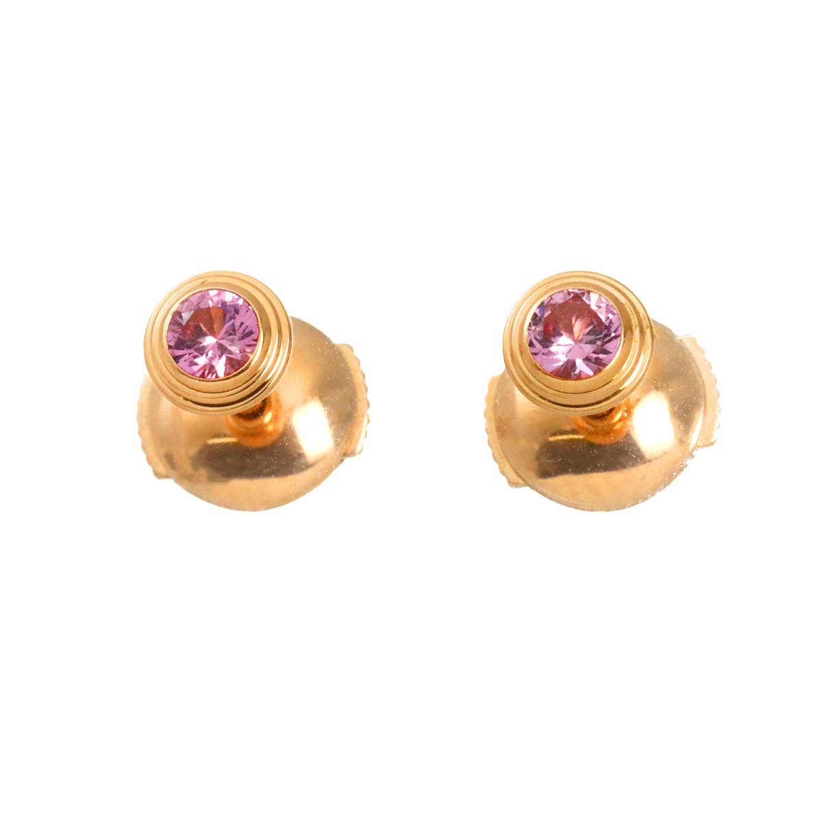 Damour Sapphire Earrings Pierced MM 18K PG 750