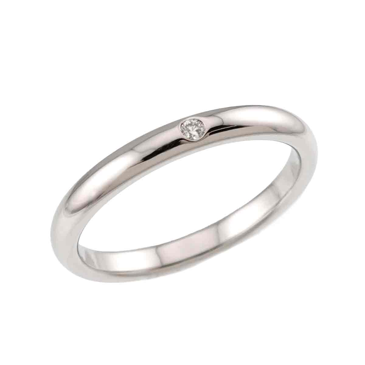 Stacking Band Ring Diamond 1P Pt Size8.25(US)