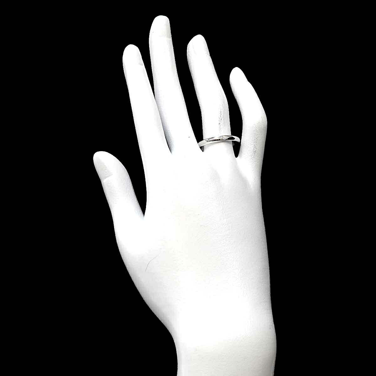 Stacking Band Ring Diamond 1P Pt Size8.25(US)