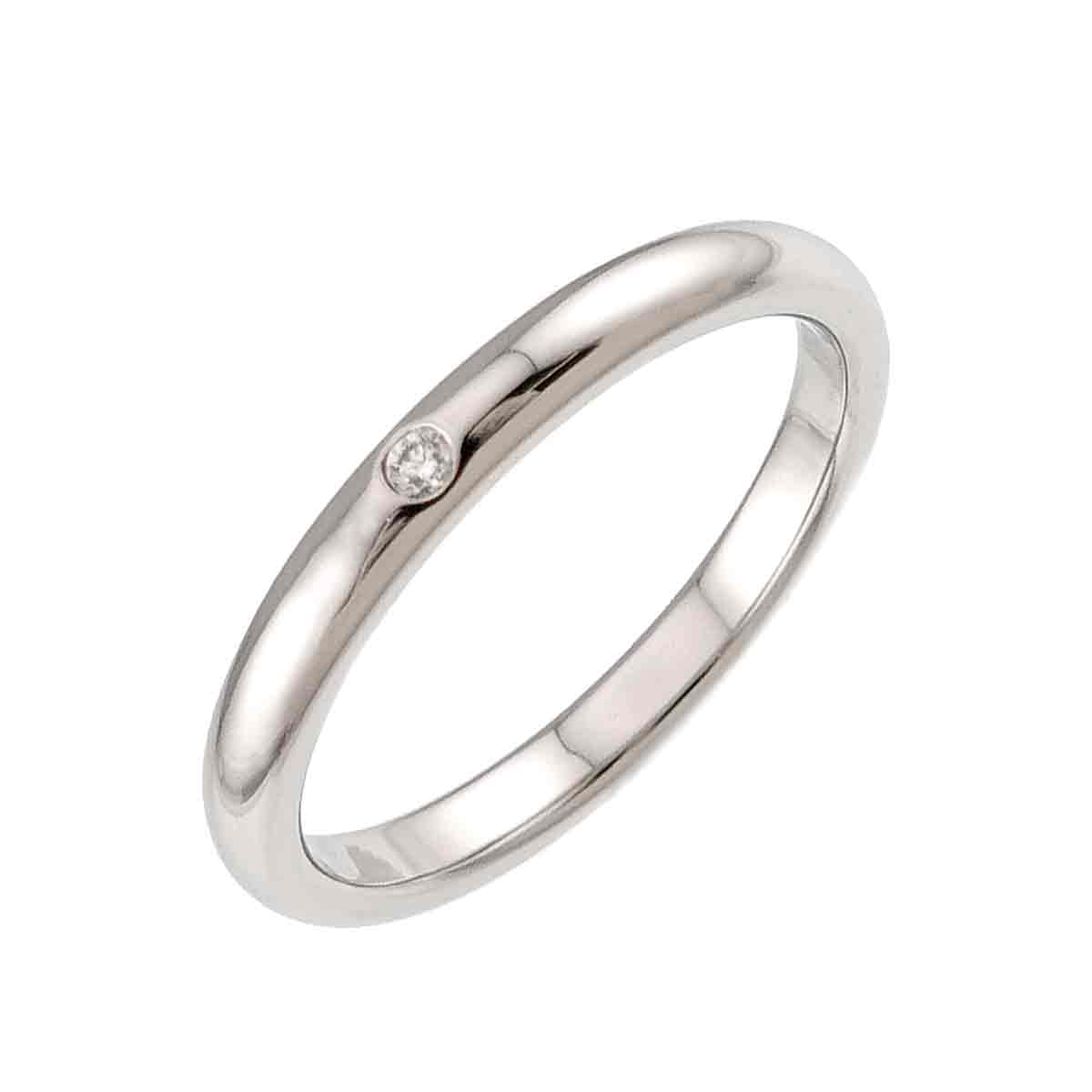 Stacking Band Ring Diamond 1P Pt Size8.25(US)