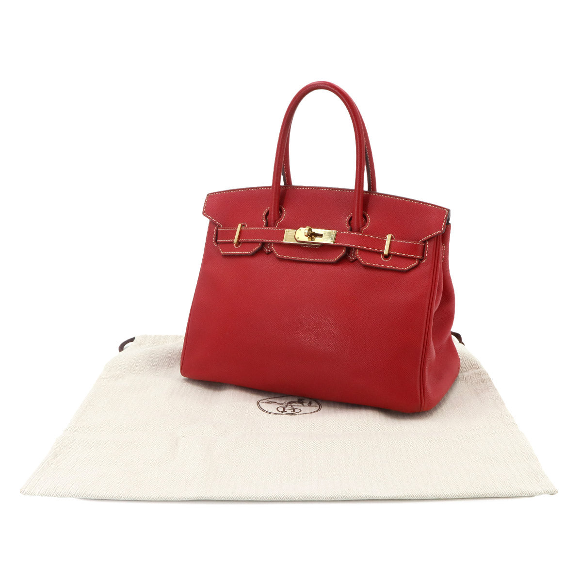 Candy Birkin 30 Hand Bag Veau Epsom Rouge Casaque Bleu Thalassa