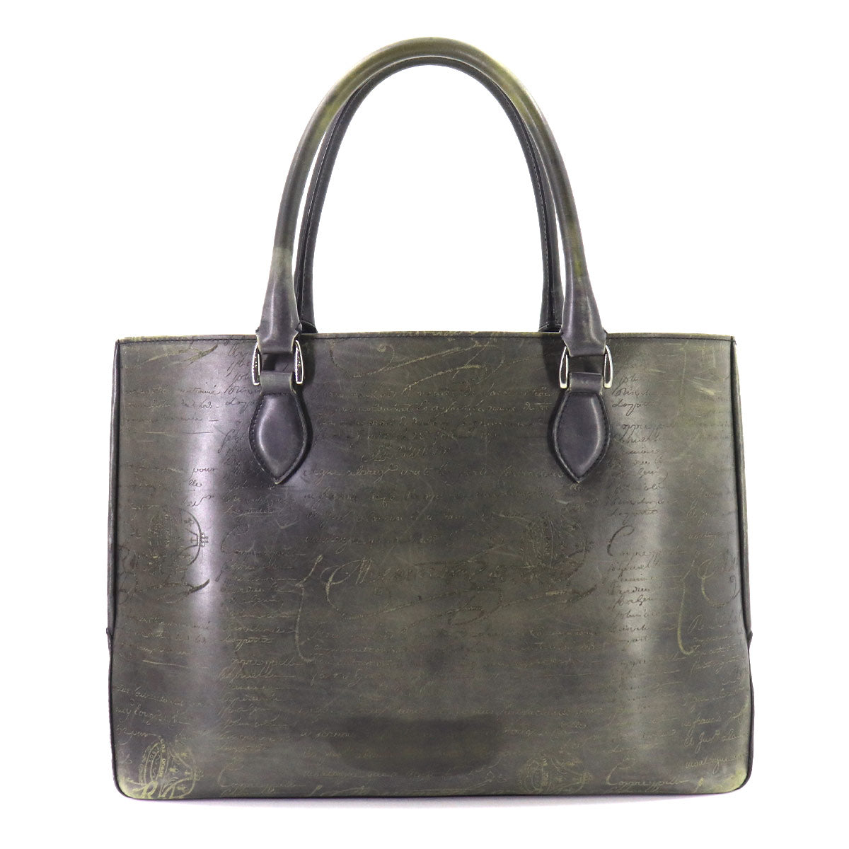 Calligraphy Toujours Tote Bag Venezia Leather Grey Purse