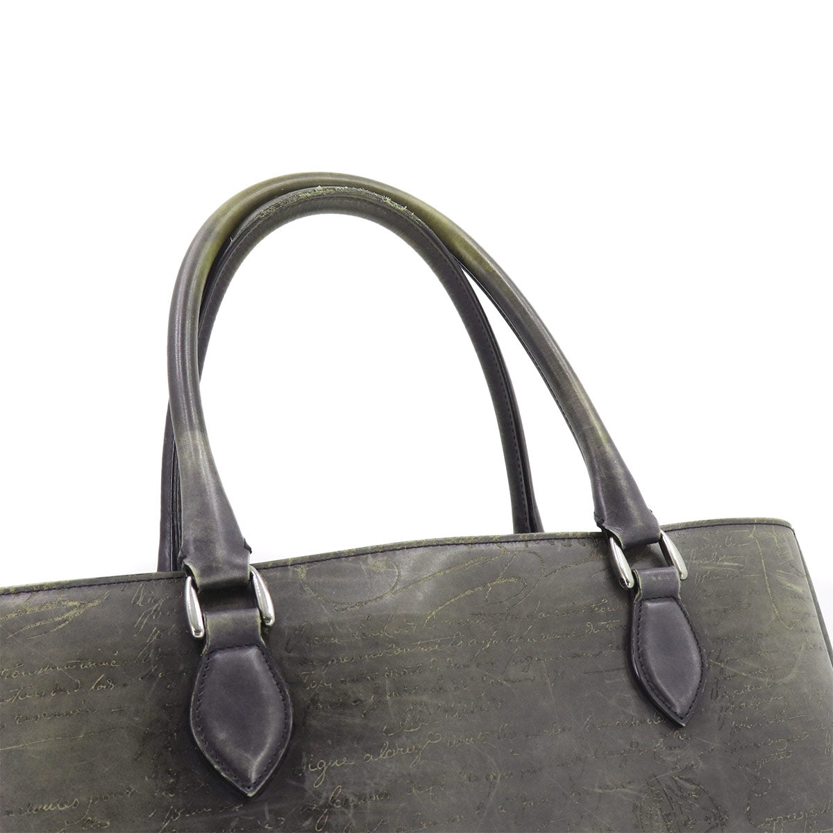 Calligraphy Toujours Tote Bag Venezia Leather Grey Purse