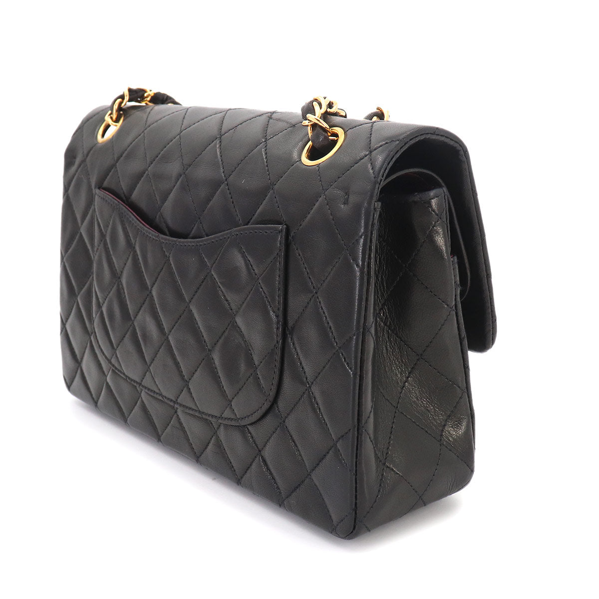 Matelasse 25 Chain Shoulder Bag Leather Black A01112 Vintage