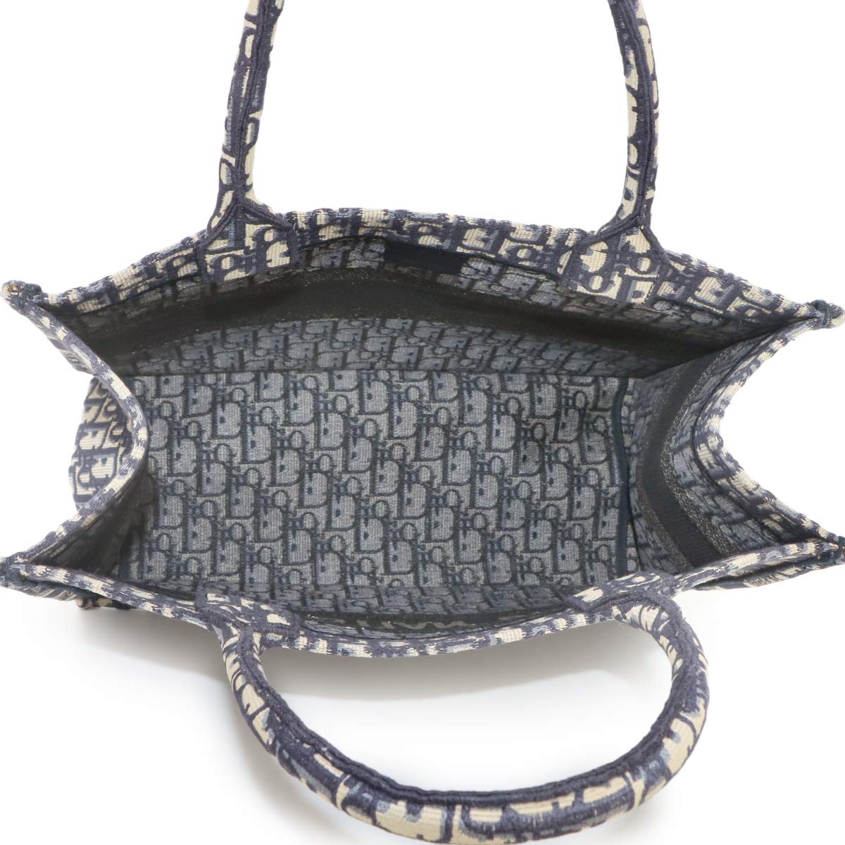 Oblique Book Tote Medium Bag Canvas Navy M1296ZRIW