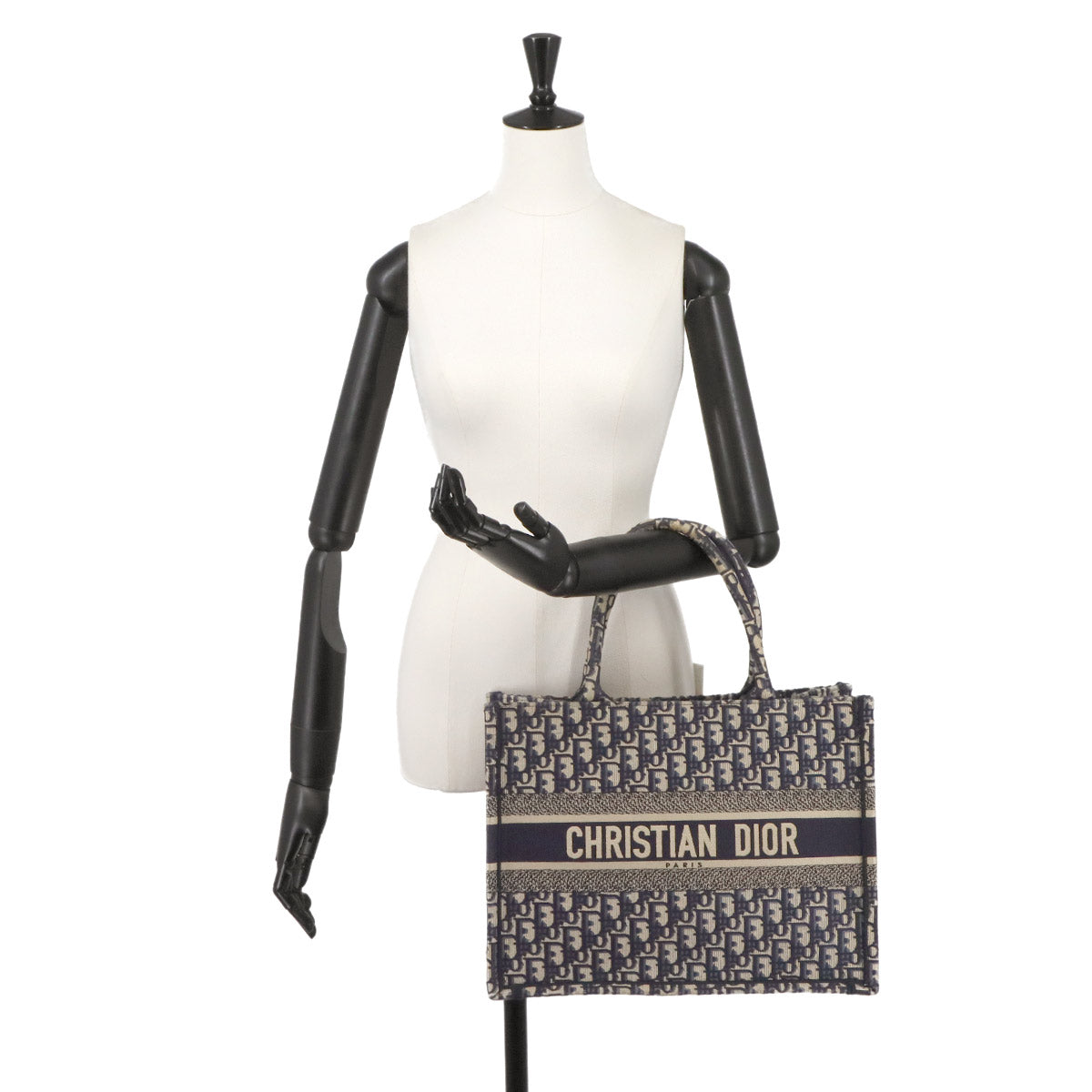 Oblique Book Tote Medium Bag Canvas Navy M1296ZRIW
