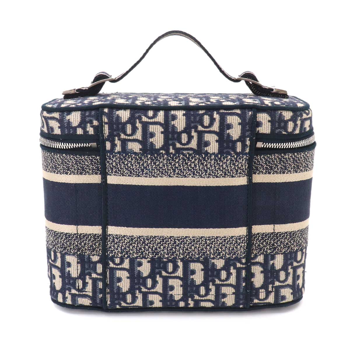 Travel Oblique Vanity Hand Bag Canvas Navy S5480VRIW