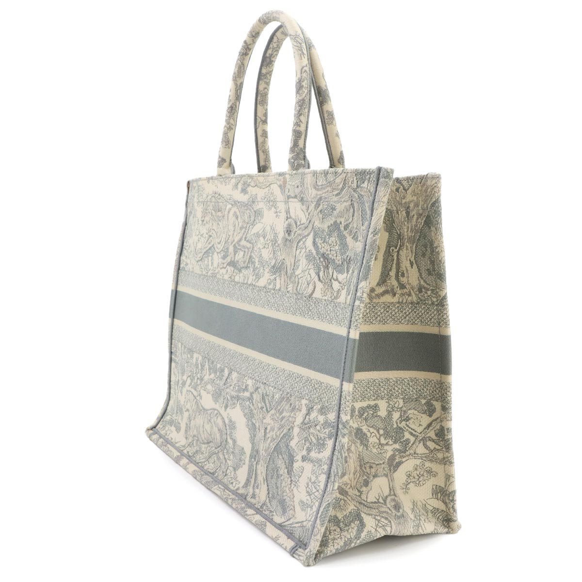 Toile De Jouy Book Tote Large Bag Canvas Gray M1286ZTDT