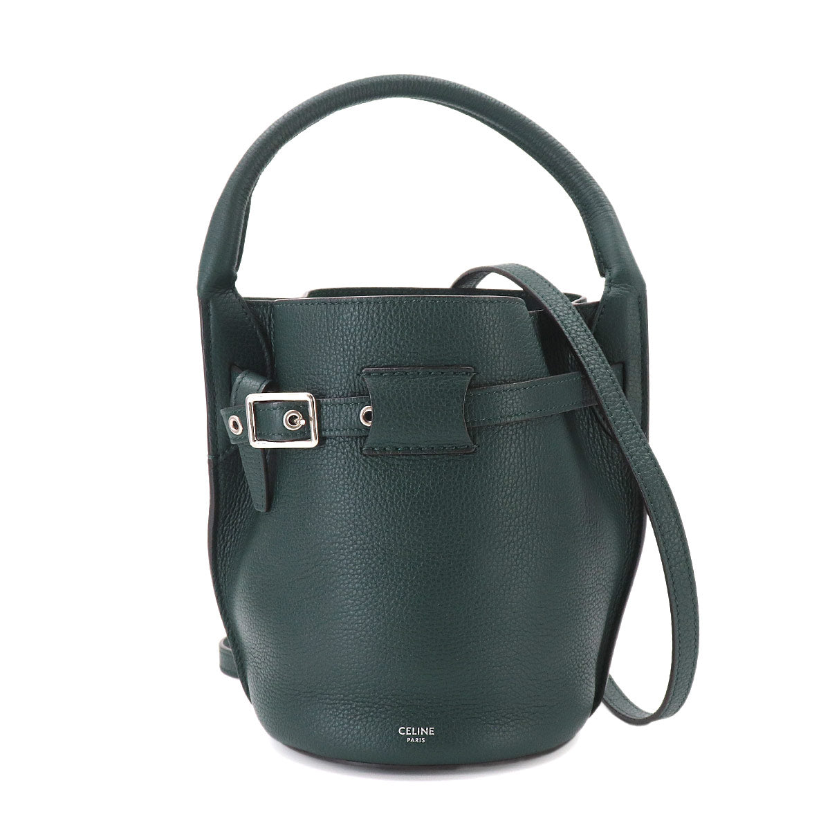 Big Bag Bucket Nano Hand Shoulder Bag Leather Green 187243