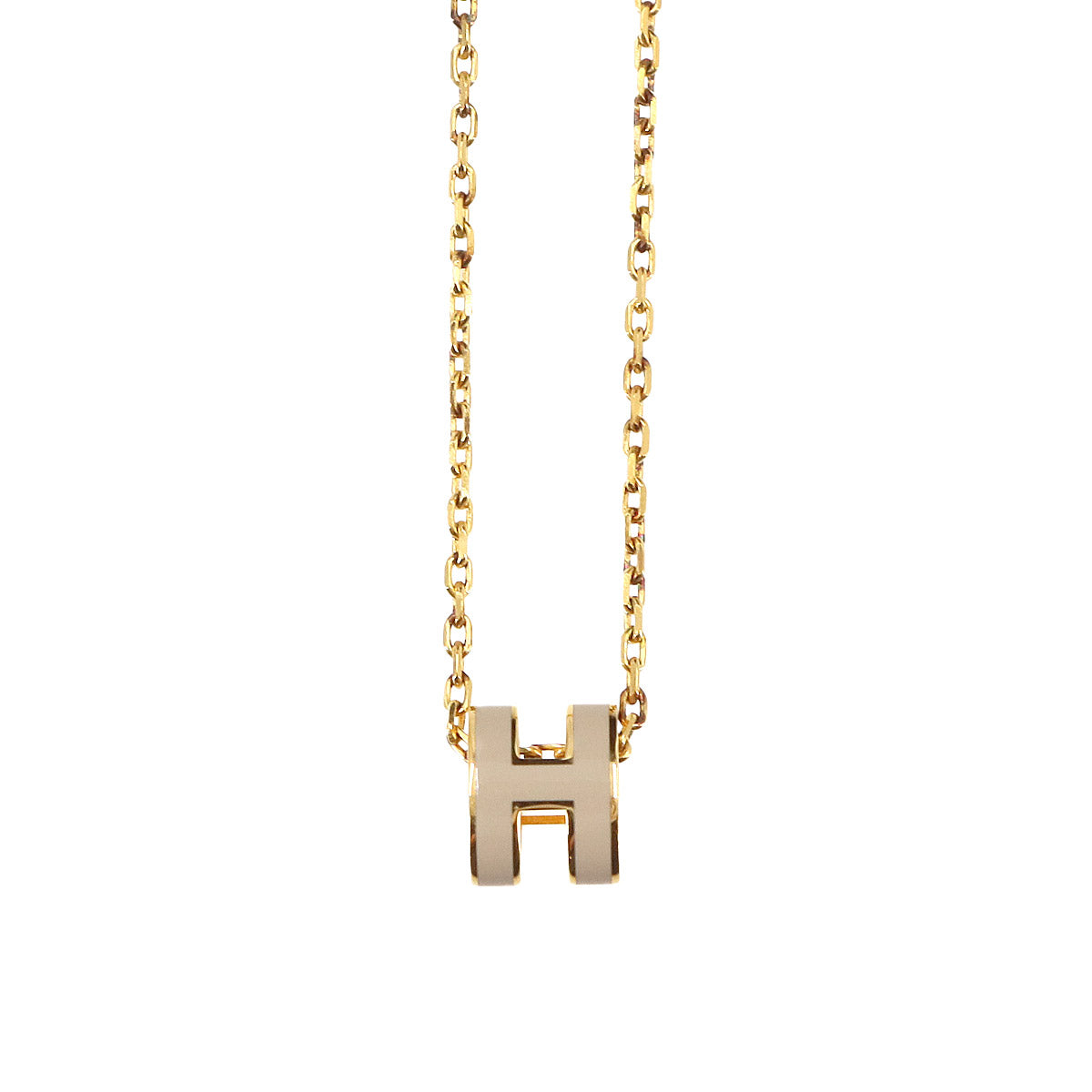 Mini Pop H Chain Necklace Marron grace Gold Accessory