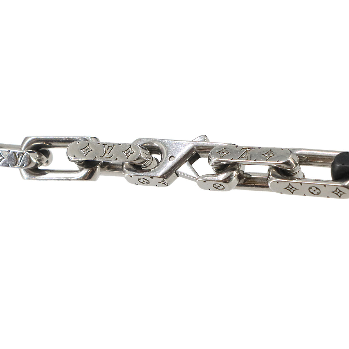 Monogram Chain Necklace Silver Black M00677 Accessory