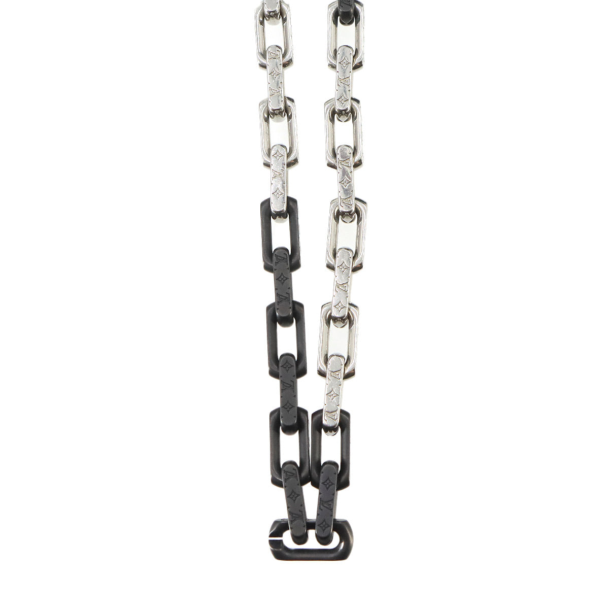 Monogram Chain Necklace Silver Black M00677 Accessory