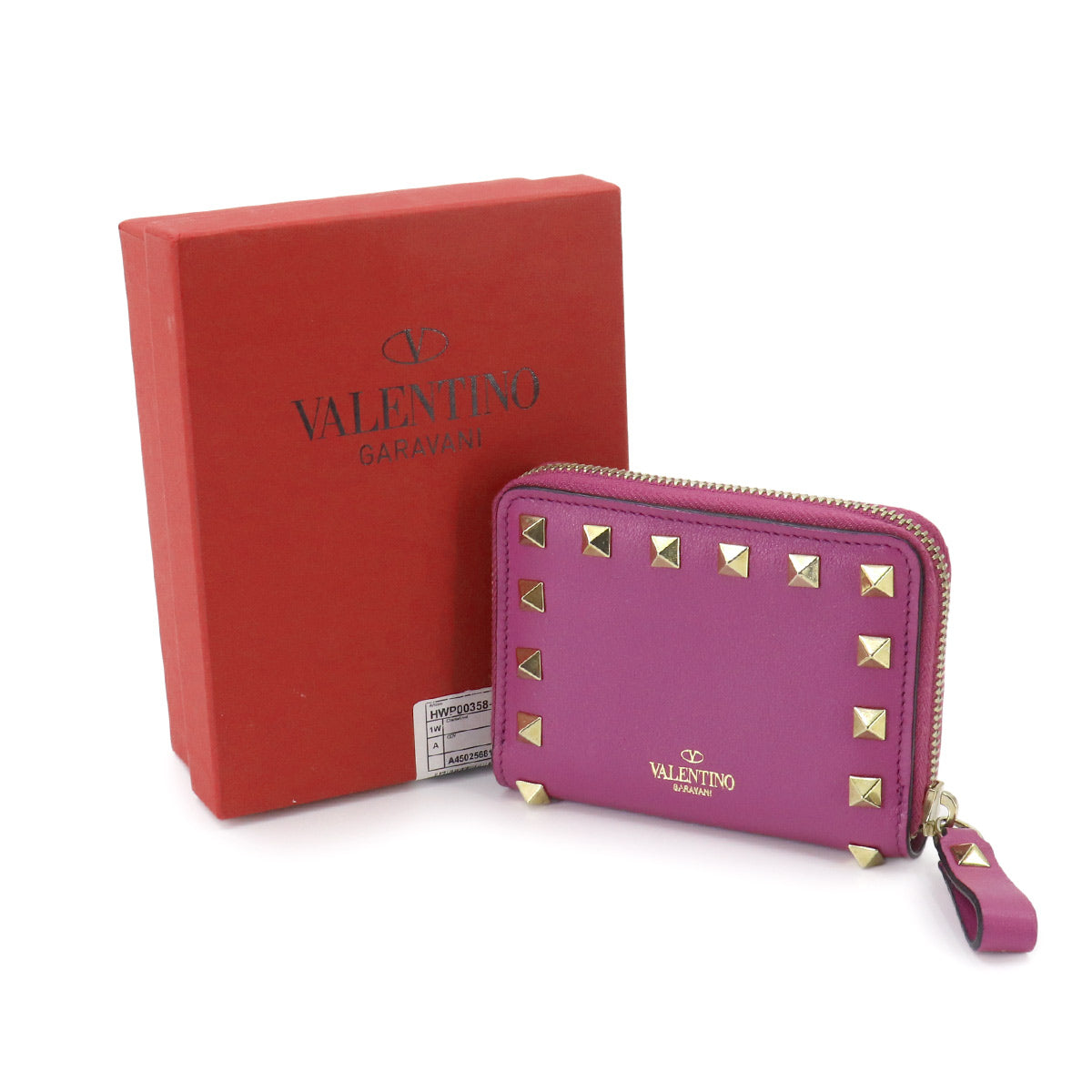 Rock Studs Coin Case Purse Wallet Leather Purple