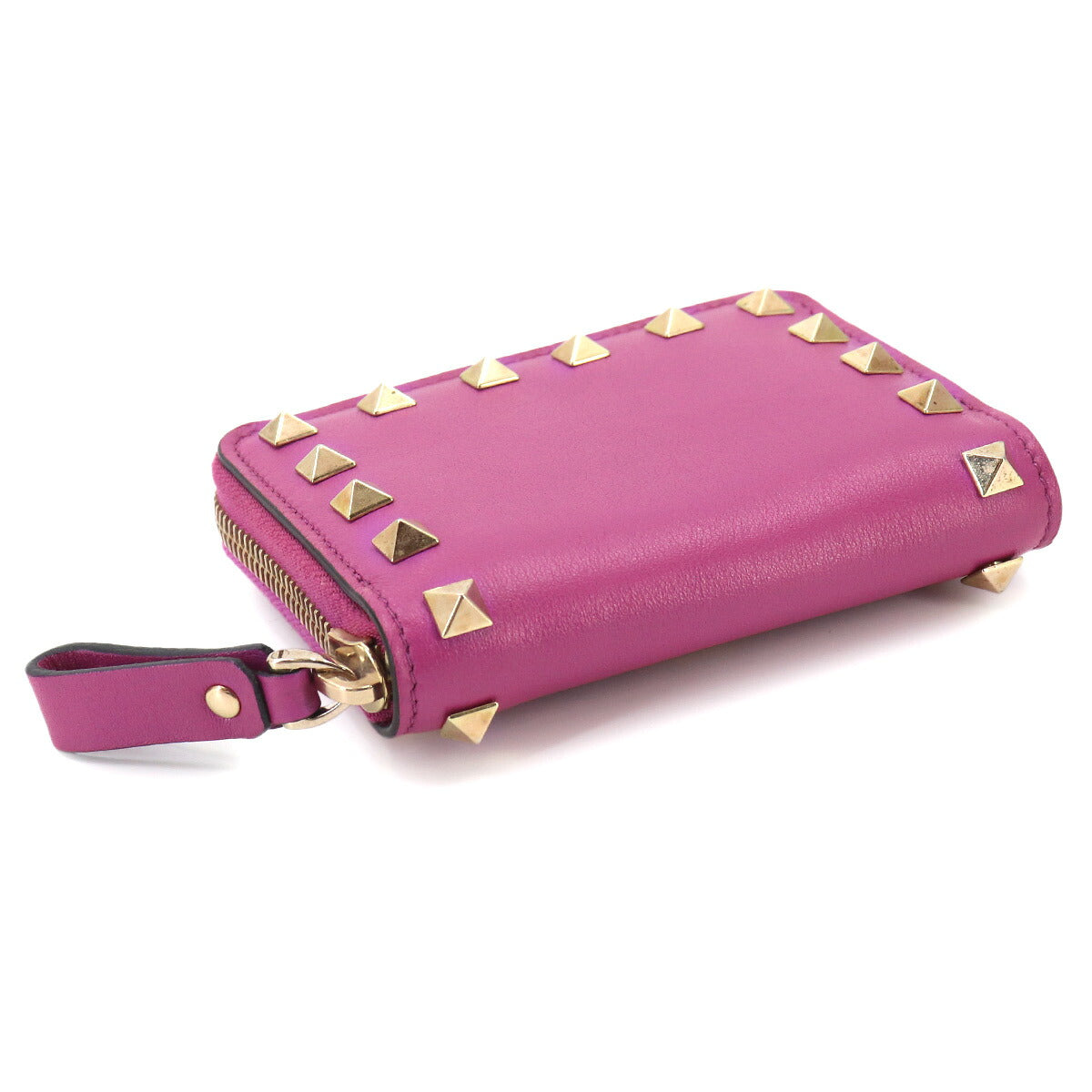 Rock Studs Coin Case Purse Wallet Leather Purple