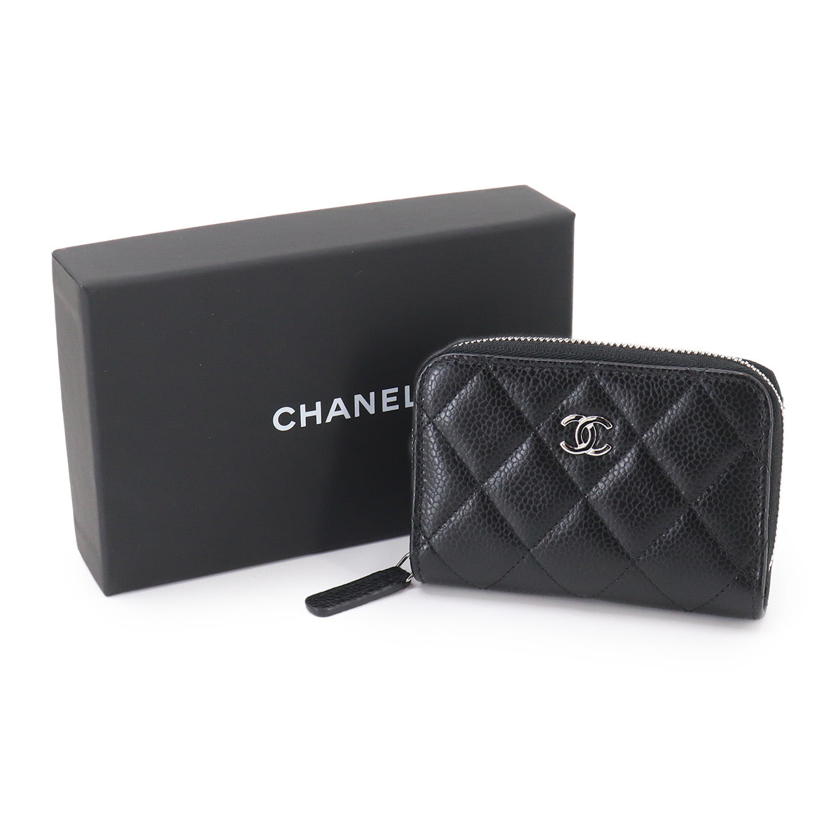Matelasse Coin Case Purse Leather Black AP0216 Purse