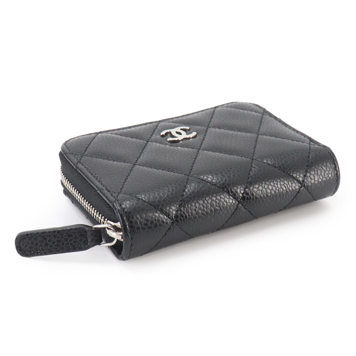 Matelasse Coin Case Purse Leather Black AP0216 Purse