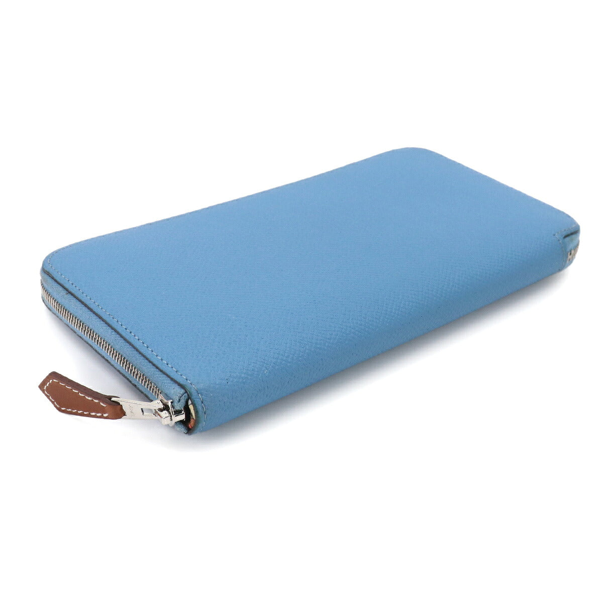Azapp Long Silkin Wallet Veau Epsom Leather Blue Paradise